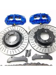 Jekit performance Brake System Blue caliper GT6 405x34mm Drilled Lines Disc Kit For 2016 cadillac Escalade Front