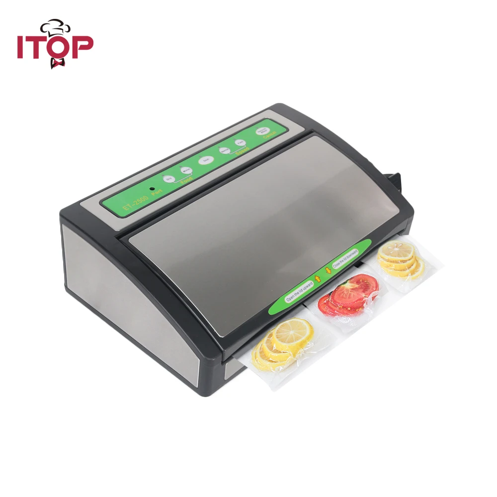 ITOP Vacuum Packaging Machine Electric Household Vacuum Food Sealer with 1 Roll Packing Bag 110V-220V