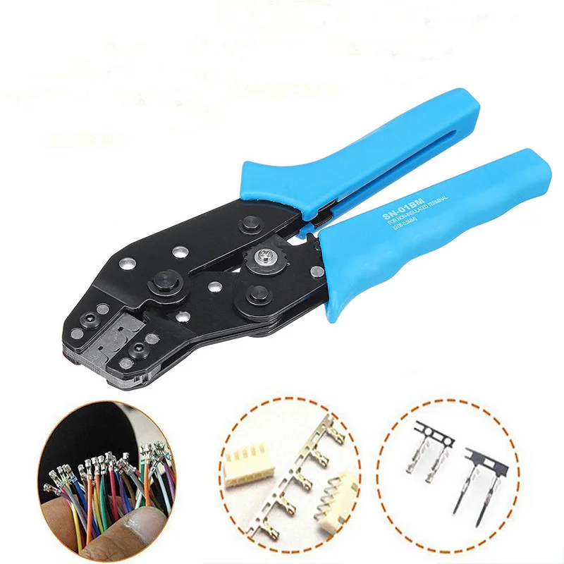 

SN-01BM Pin Crimping Tool HCS Crimping Plier 2.54mm 3.96mm 28-18AWG Crimper 0.1-1.0mm Square dupont crimp tool