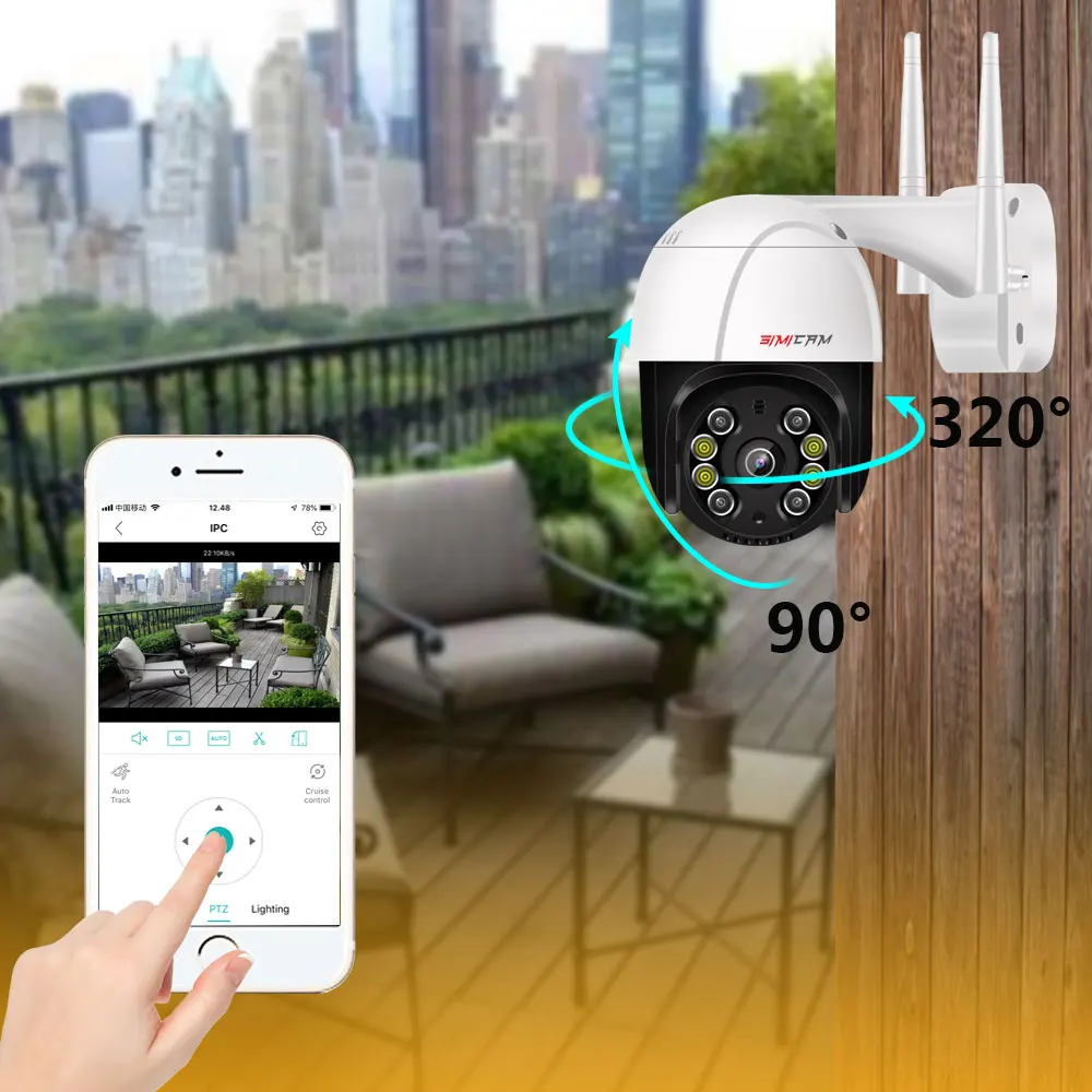 4K PTZ IP WIFI Camera Color Night Vision With Two Way Audio Smart 2MP 5MP 8MP Wireless Outdoor Water Proof Home security rotate