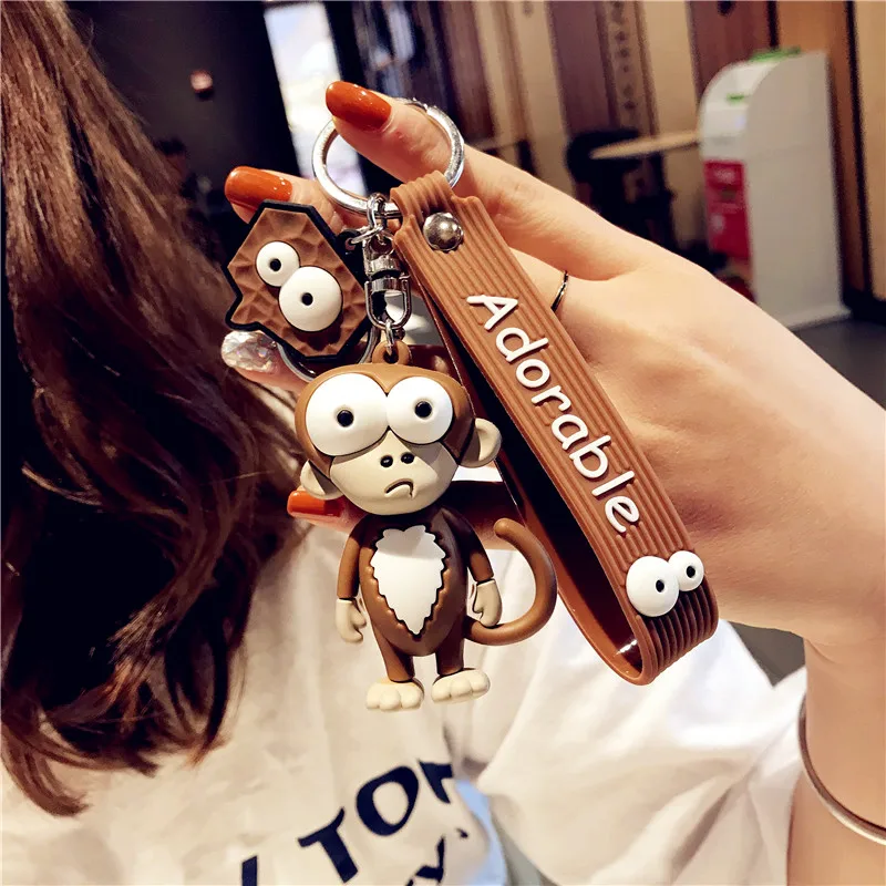 Imagem -05 - Cute Epoxy Playful Monkey Keychain para Homens e Mulheres Elephant Trinket Casal Pingente Bolsa Car Chaveiro Acessório de Jóias Lanyard Brinquedo Presente