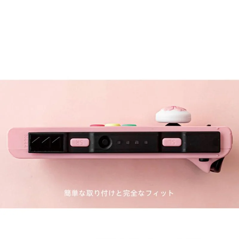 غطاء عصا التحكم ، لجهاز Nintendo Switch Lite ، بنمط زهرة وردية ، لوحدة التحكم Joy-con ، لطيف