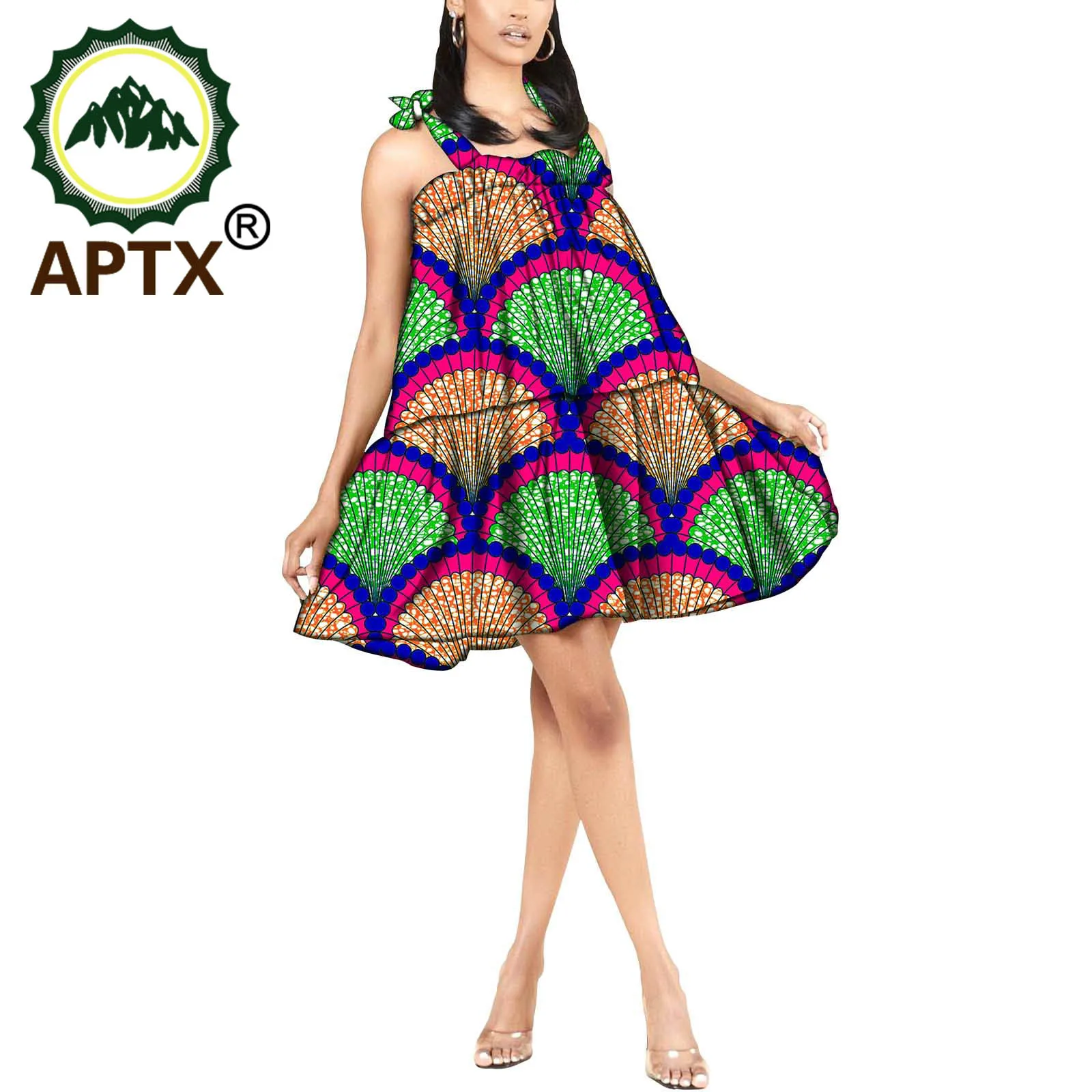 Vestido africano feminino, vestido folgado elegante estilo ancara, plus size, roupas femininas de algodão puro encerado, festa curto acima do joelho, 2021