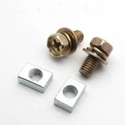 Pack of 2 sets Universal Motorcycle Scooter ATV Dirt Bike Battery Terminal Nut and Bolt Screws M5x10mm M6x12mm 4Ah 5Ah 6AH 7Ah