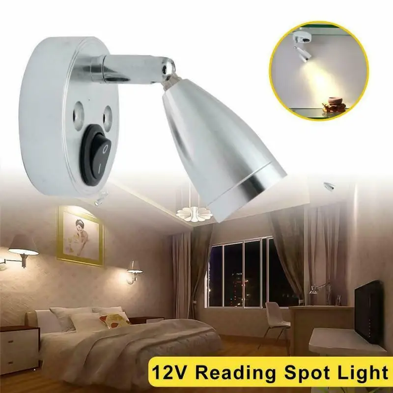 3W 3000K Warm White LED Spot Reading Light RV Bedside Boat Lamp Wall Camp Trailer Home Lighting Boat Interior