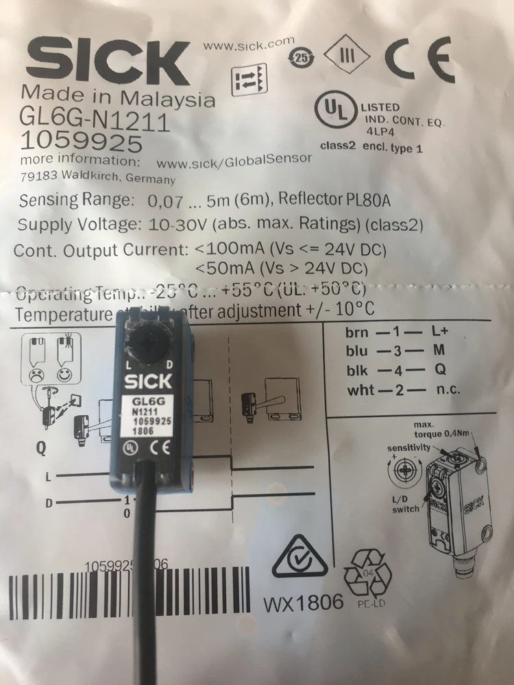 Brand new original photoelectric sensor GL6G-N1211 (without lens and bracket)