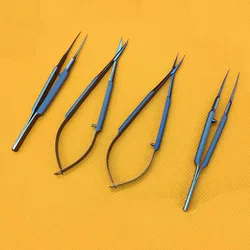 Instruments Dentaires Microchirurgicaux en Titane avec Supports, Ciseaux de 11.5cm et Pincettes