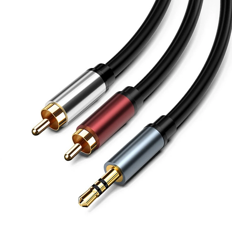 3.5mm Audio Cable Male Plug To RCA Male Gold Plated For Instrument Guitar Mixer Amplifier Bass 1m 2m 3m 5m