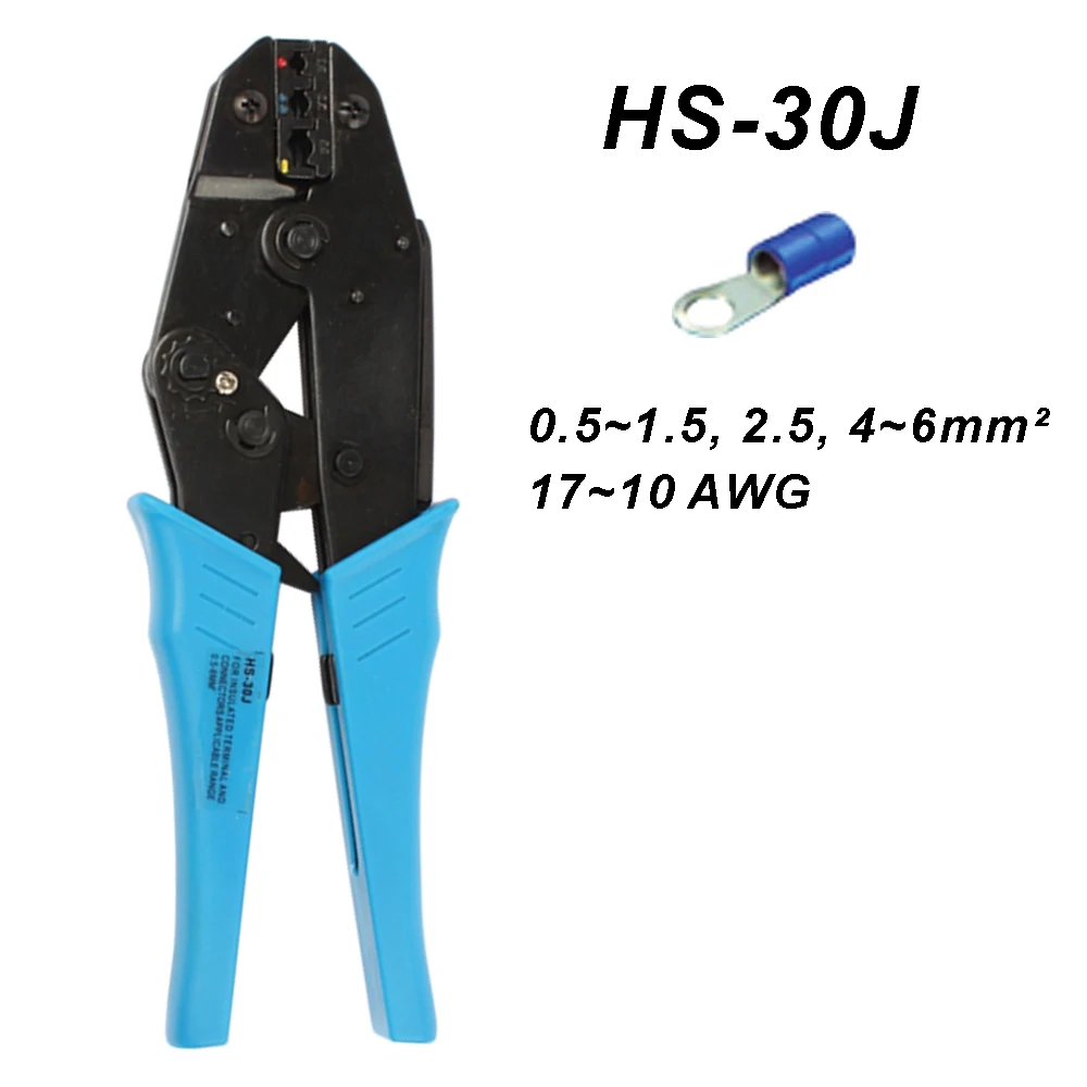 HS-30J HS-40J EUROP STYLE ratchet crimping tool crimping plier 0.5-6.0mm2 DIE SETS Multi Functional with connector