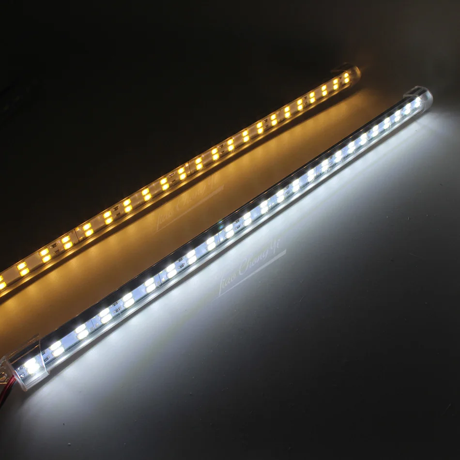 Imagem -05 - Hard Rígida Led Faixa Bar Lâmpadas Shell de Alumínio Branco Quente dc 12v 5630 Carro Caravana Barco Casa 10 Pcs Lot