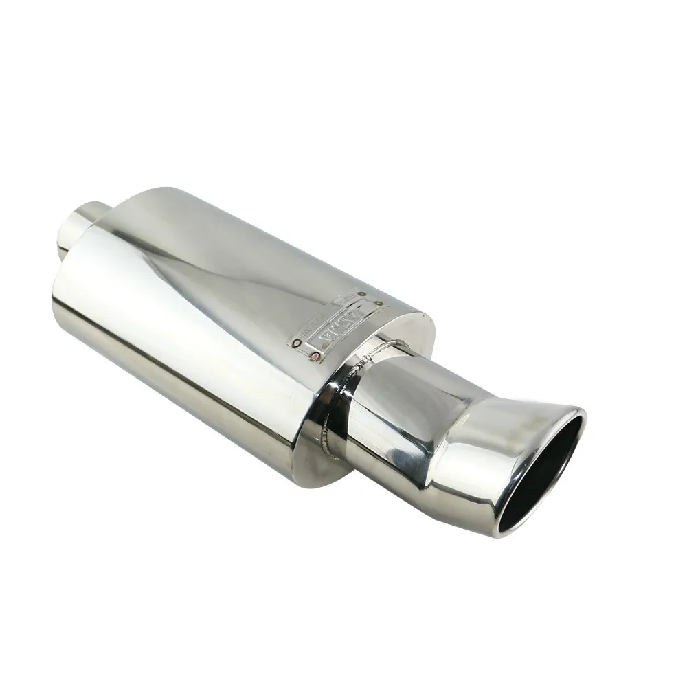 

JZZ high quality 63mm inlet car exhaust wide outlet auto muffler high flow silencer