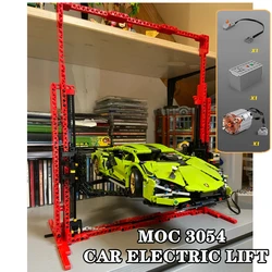 MOULDKING-coche elevador modelo 1:8 de alta tecnología, MOC 3054, aplicación de Control, estacionamiento de mantenimiento RC, bloques de construcción, juguetes de regalo, 13053