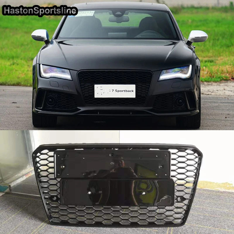 A7 RS7 Style ABS Black Front Racing Grills Hood Guard for Audi S7 Sline 2011-2015 Car Accessories