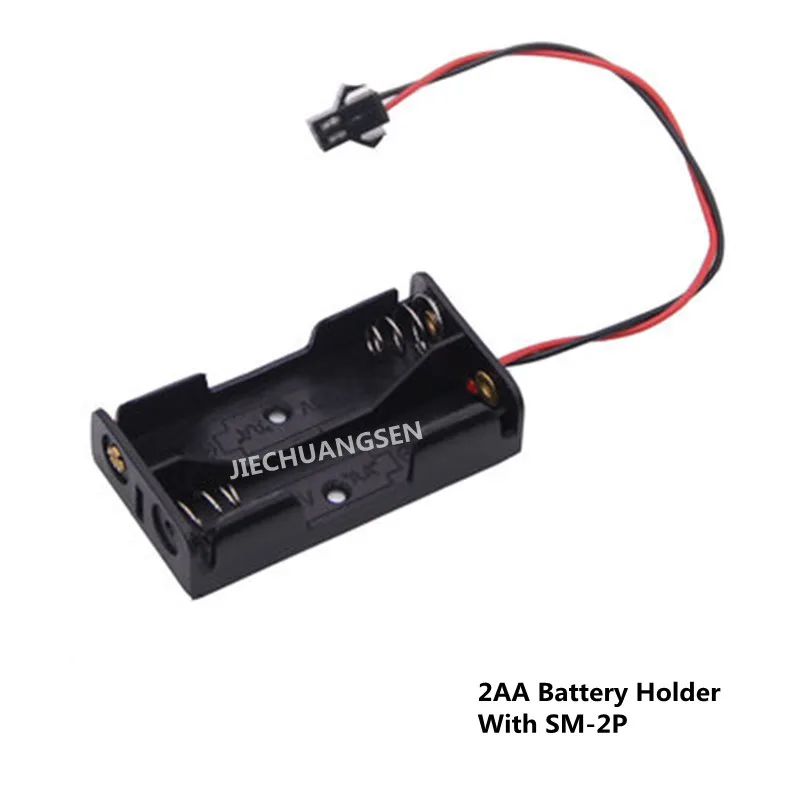 2PCS 2AA Battery holder case box plug Lithium battery holder 3V With Connector SM-2P(no battery)