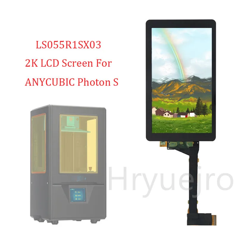 

Appty To ANYCUBIC Photon S 3D Printer 2K LCD Screen With Glass 5.5 inch LS055R1SX03 2K Light Curing Display Screen No Backlight