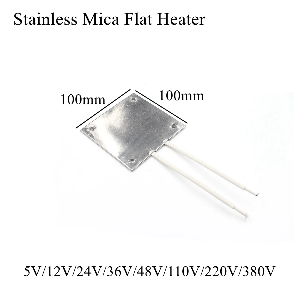 5V 12V 24V 36V 48V 110V 220V 380V Stainless Mica Flat Heater Steel Electric Heating Element For Plastic Injection Machine