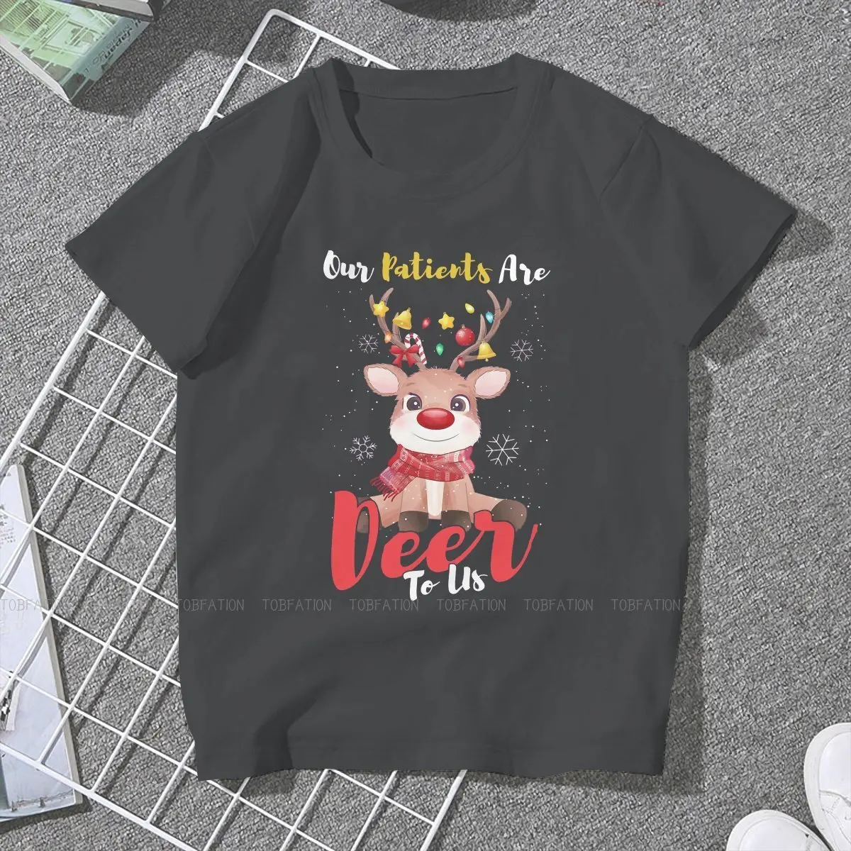 Our Patients Are Deer To Us Feminine Shirts Merry Christmas Happy New Year Oversized T-shirt Goth Vintage Female Blusas