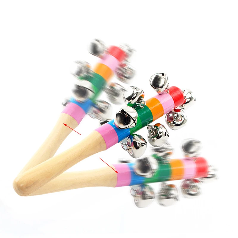 Infant & Toddlers Wood Sand Hammer Wooden Maraca Rattles Sand Hammer Kids Musical Party Favor Child Baby Shaker Toy 2 3 4 Years