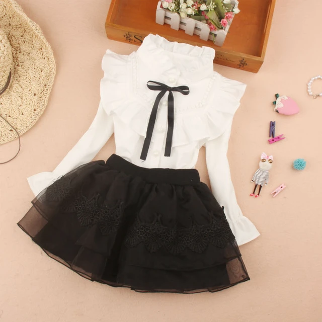 Blusas de manga larga con cuello vuelto para nina Top de escuela camisa para nino camisas blancas para nina adolescente JW1467A AliExpress