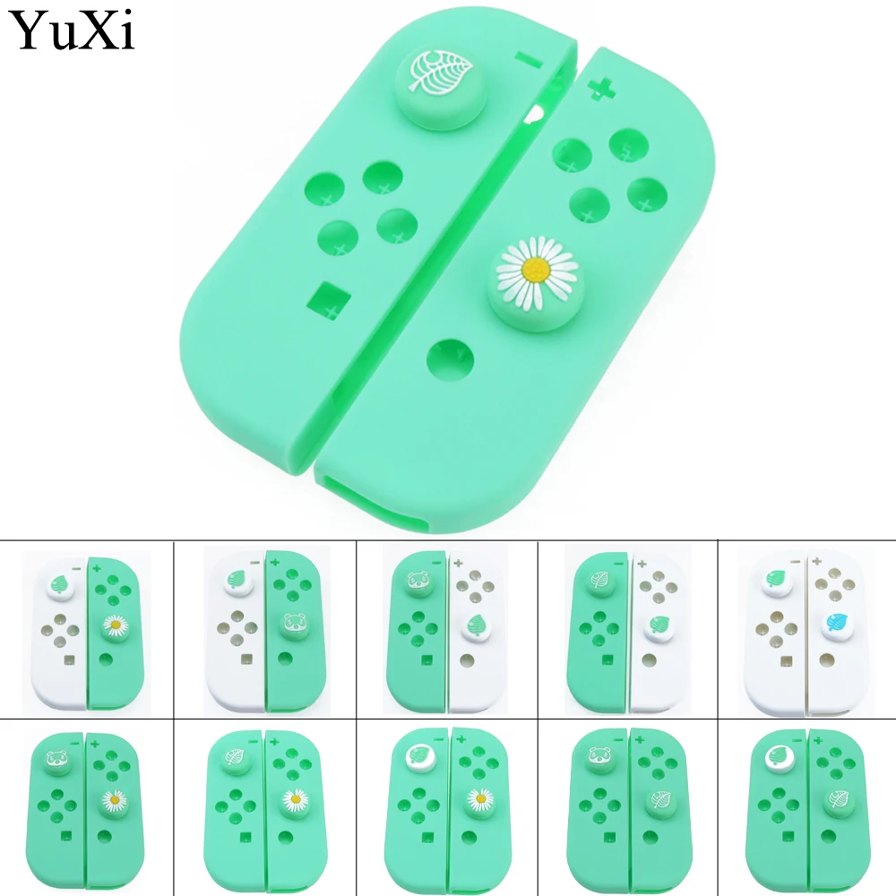 

YuXi for Nintend Switch NS Joy-Con Replacement Housing Shell Case for JoyCons Controller Cover Green White Repair Parts