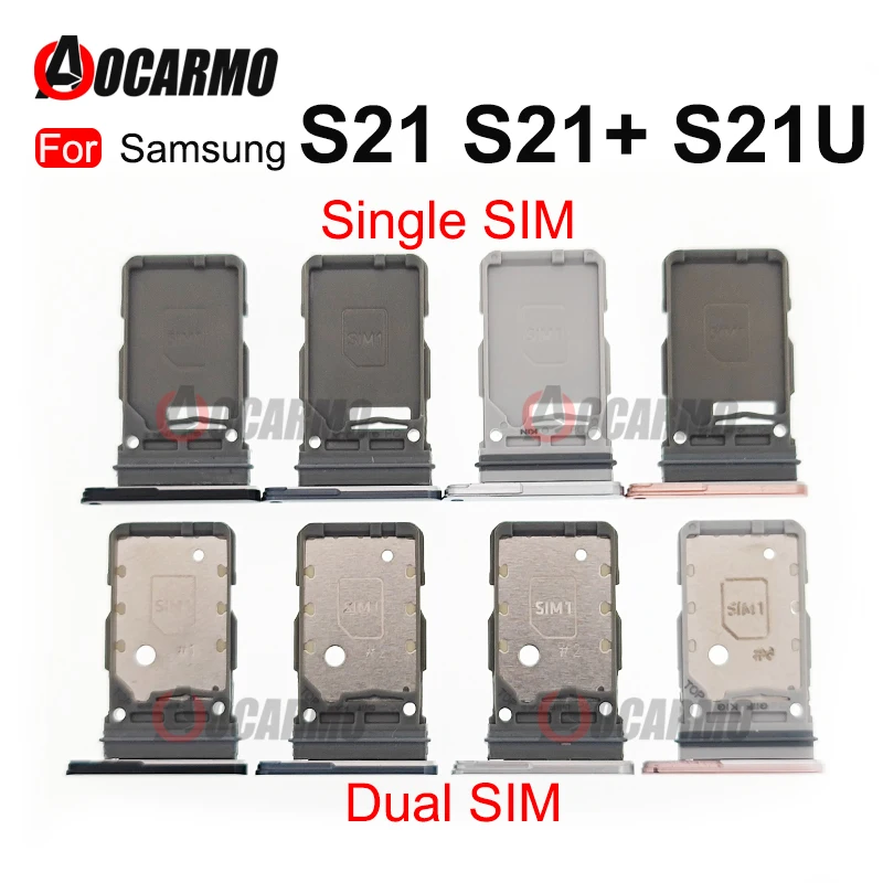 For Samsung Galaxy S21 Plus S21+ S21U S21 Ultra Single Dual SIM Card Sim Tray Card Slot Holder Replacement parts