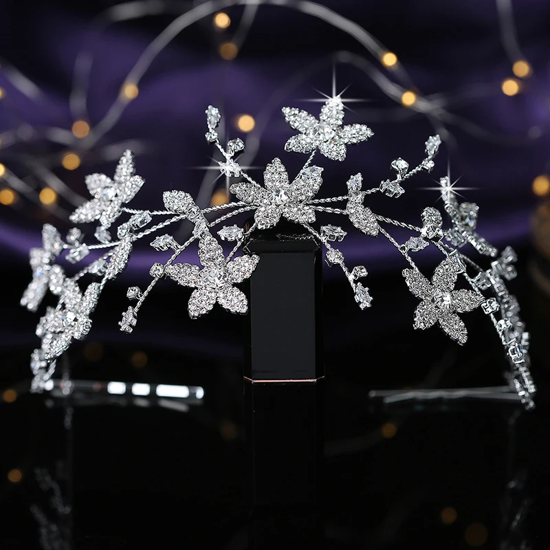 Headpiece HADIYANA Flower Shaped Romance Luxury Jewelry Wedding Hair Accessories Cubic Zirconia Hair Stick BC5684 Diadema Joya