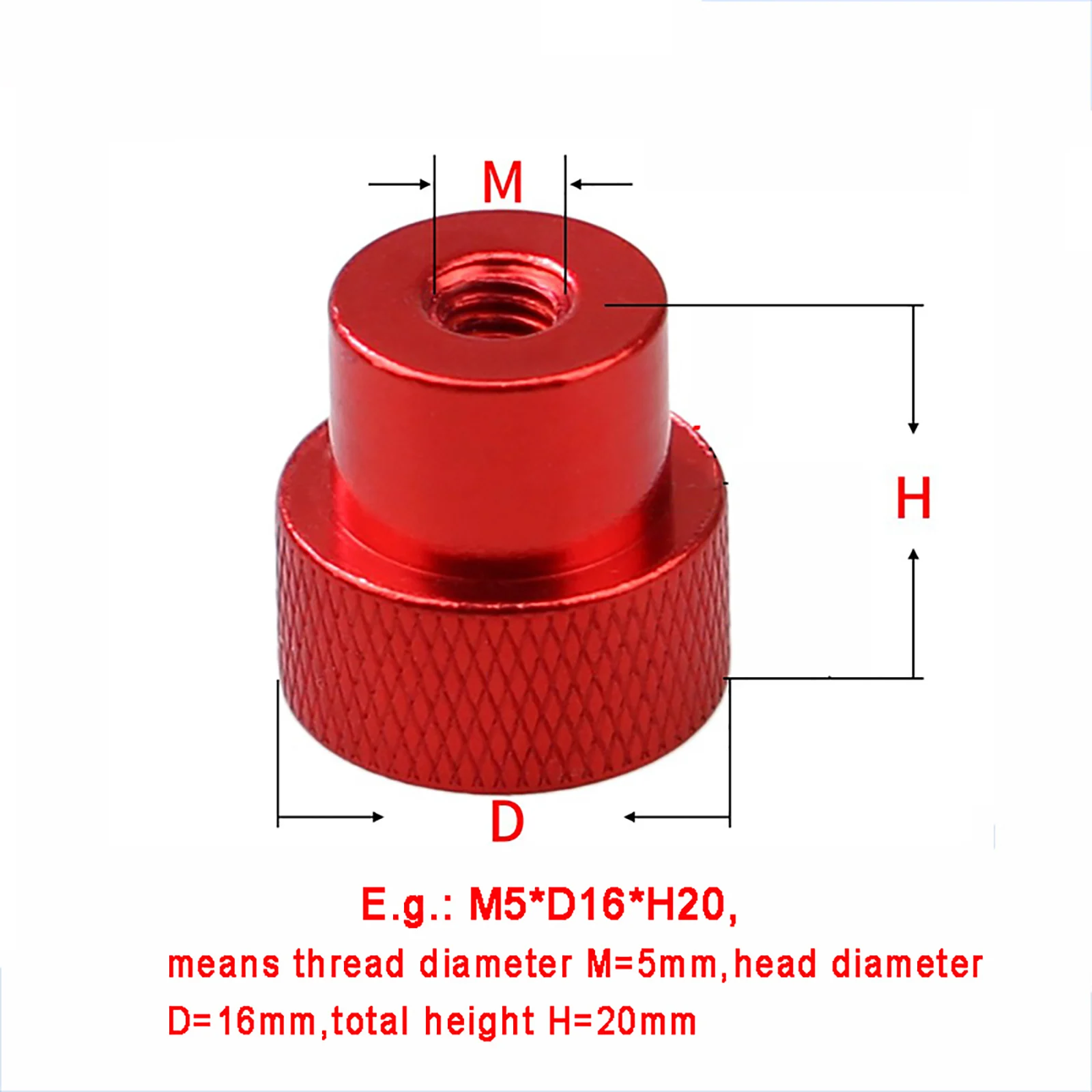 1Pcs M6 M8 M10 M12 Knurled Thumb Nuts With Side Hole Aluminum Alloy Hand Grip Knobs Step Nut Silver/Black/Red