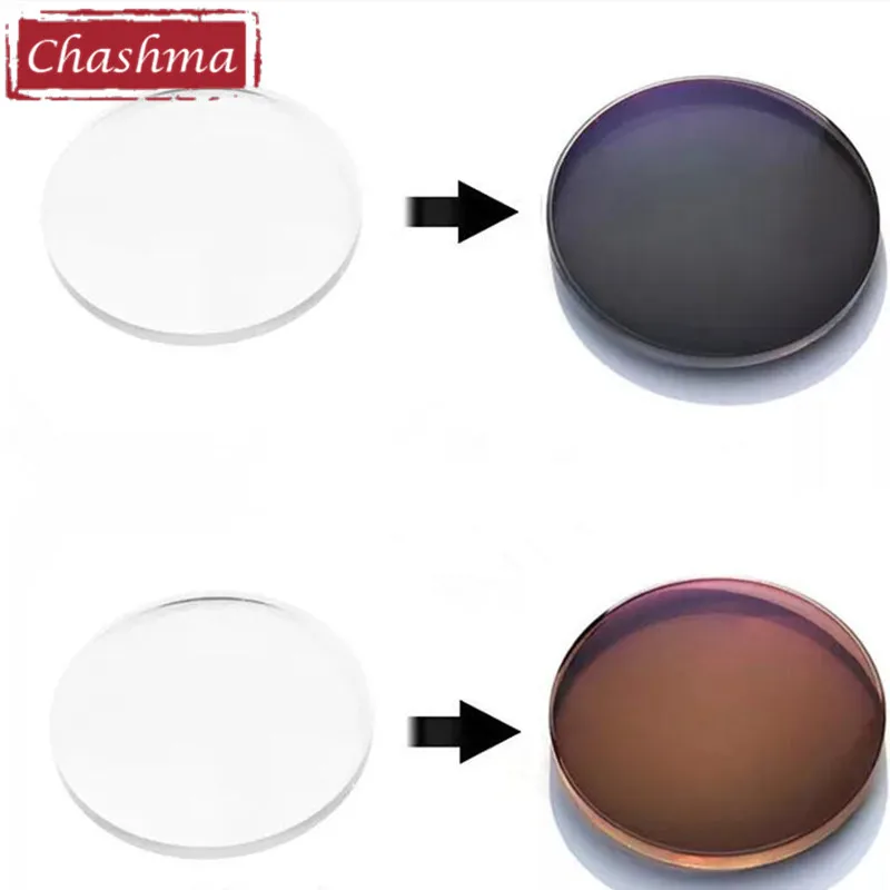 Chashma 1.61 Index MR-8 Photochromic Anti Reflective Anti UV Anti Scratch Aspherical Lens Gray Brown Chameleon Lenses for Eyes