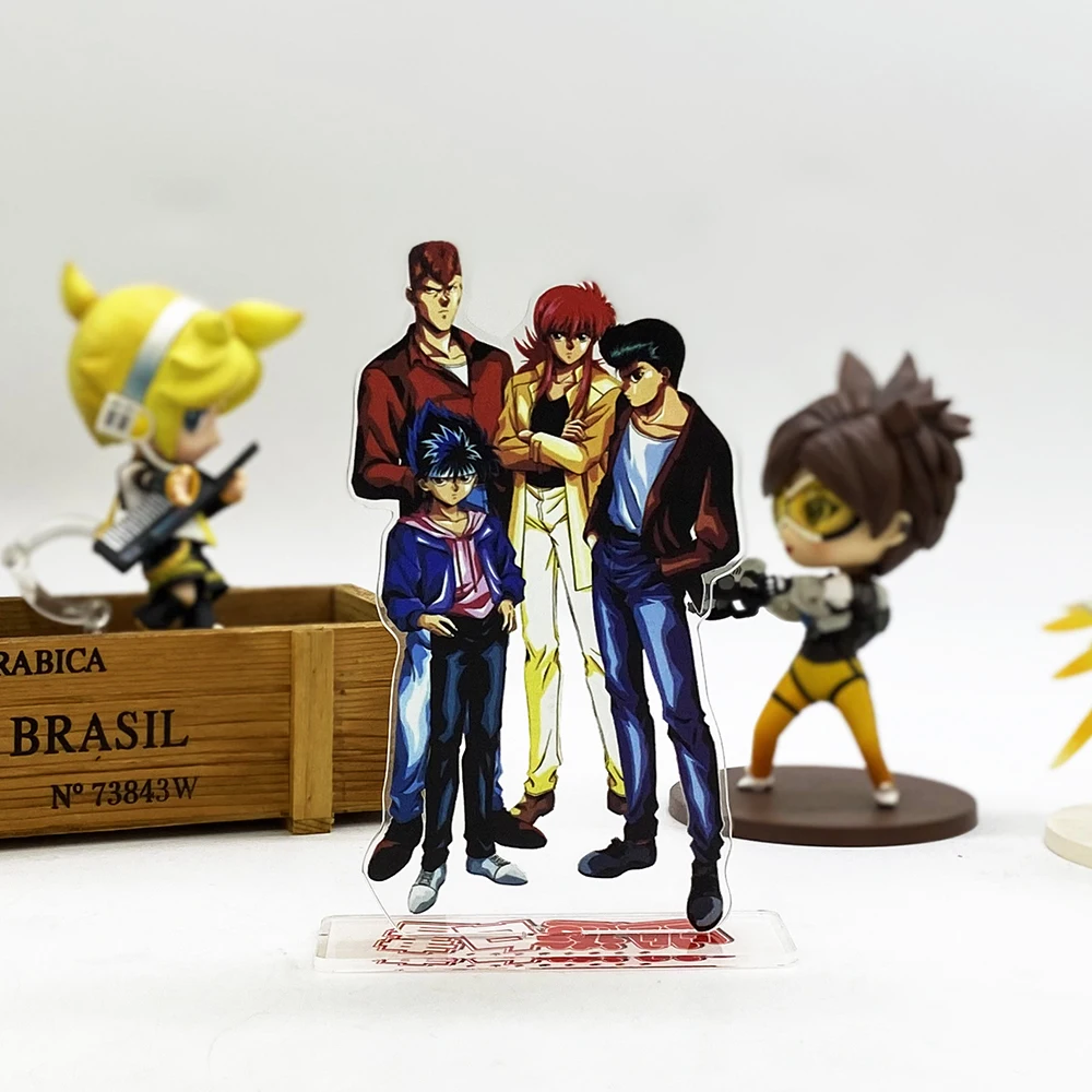 YuYu Hakusho Kazuma Kurama Hiei acrylic stand figure model plate holder cake topper anime toy