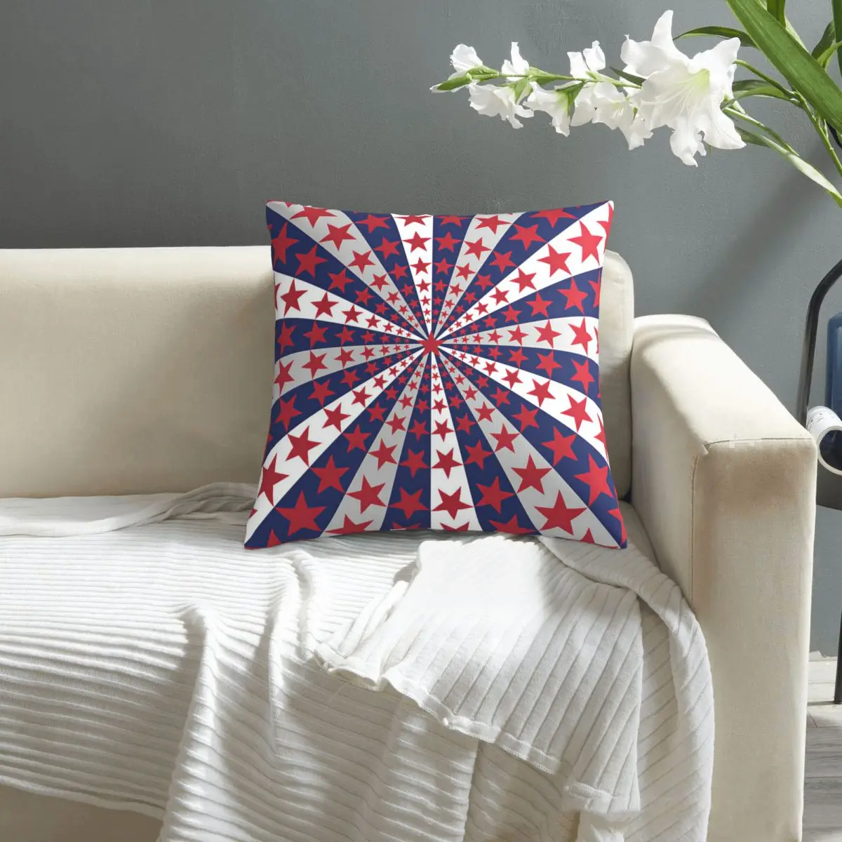 American Flag Sunburst Pattern pillowcase printed cushion cover sofa waist pillow pillow cover