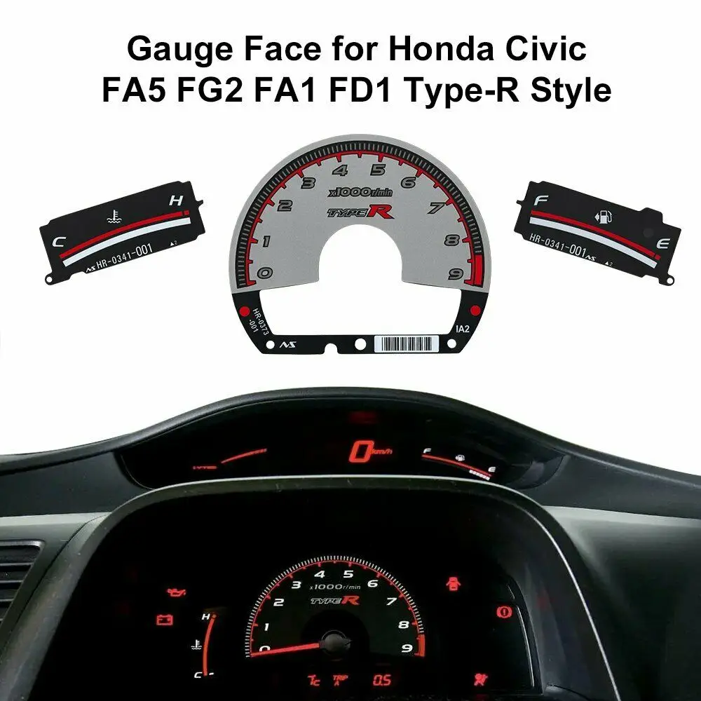 Gauge Face for Honda Civic FA5 FG2 FA1 FD1 Type-R Style