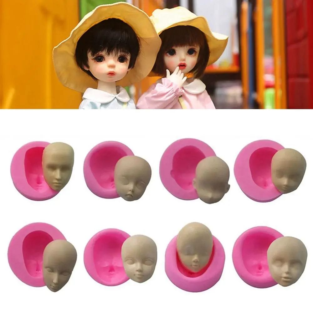 Quality Dolls Face Mould Polymer DIY Handmade Craft Clay Face Silicone Mold Cake Decorating Tools Chocolate Soap Molds Nice