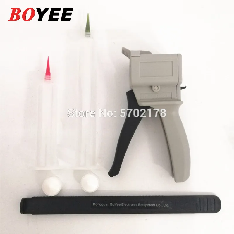 Manual Caulking Gun Applicator 55ml Glue Gun with 300piece Tapered Dispensing Needle tips 55cc Glue Dispenser Syringe Barrel