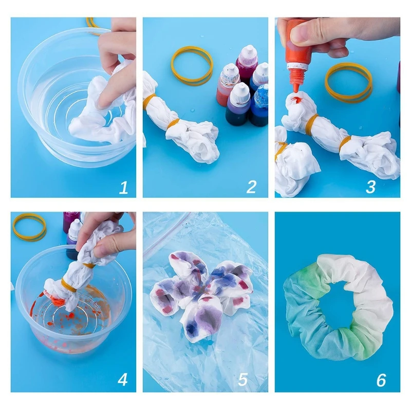 White Scrunchies for DIY Tie-dye Elastic Hair Ties Hair Scrunchies Headwear Hair Ropes Cotton Hair Supplies Accessories