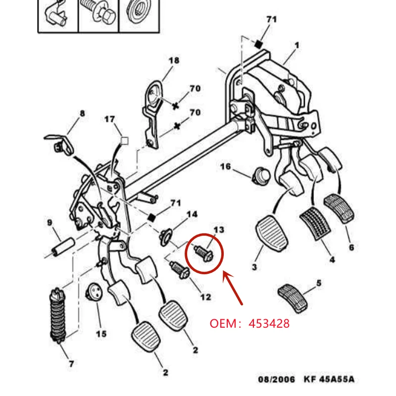 Adatto per Citroen C2 Peugeot 206 207 406 607 806 807 esperto tepee interruttore di regolazione della velocità interruttore di contatto frizione