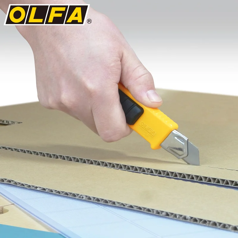 Made in Japan OLFA L-2 heavy duty rubber insert utility knife rubber grip 18mm non-slip