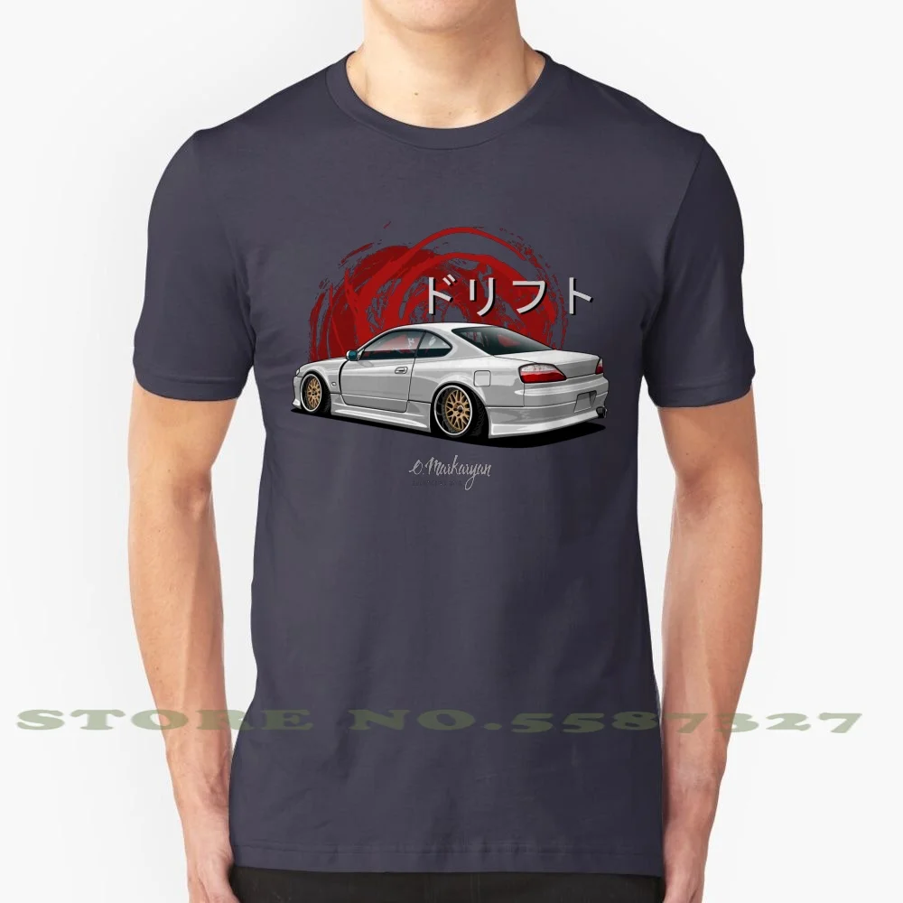 Silvia S15 100% Cotton T-Shirt Automotive Automobile Stance Sportcar Japan Drift Legend Supercar Supercars Vehicle Auto