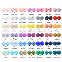 100 PCS Multi-Colors 12-15 MM Silicone Round Ball Beads DIY Teething Necklace BPA Free Chew Charms Newborn Nursing Accessory