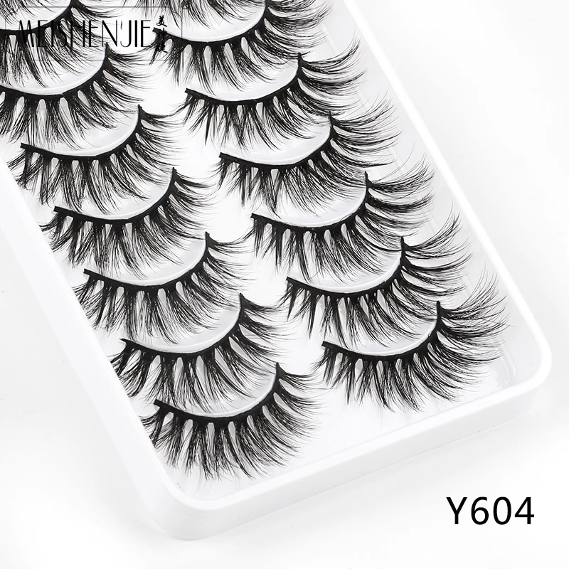 MEISHENJIE 10 Pair 3D Mink Lashes Natural Eyelash Dramatic False Eyelashes Faux Cils Makeup Fake Eyelash Extension maquiagem