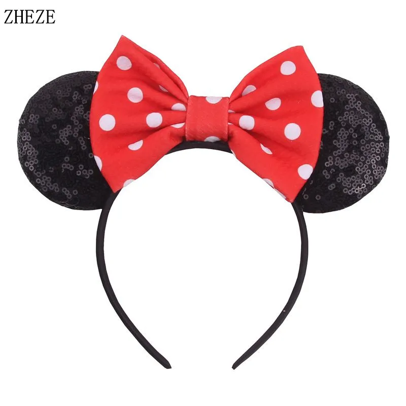 NEW Black Sequins Mouse Ears Hairband Children Cute Dot 5 