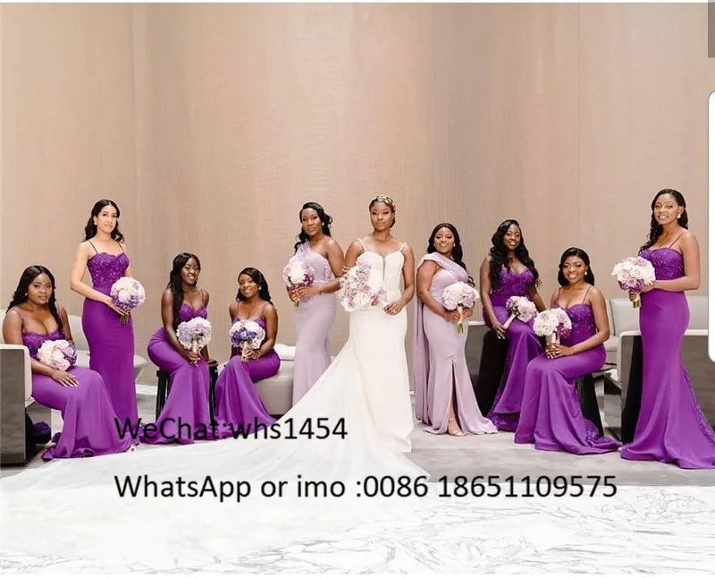 Elegant African Bridesmaid Dresses Long 2023 Applique Lace Kenya Wedding Guest Dress Mermaid vestidos de fiesta de noche Cheap