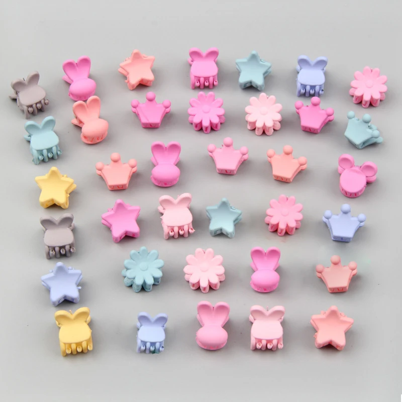 30Pcs/Set Mini Baby Hair Clips Crown Bows Flower Kids Hair Claws For Girls Cartoon Children Hairpins Baby Hair Accessories