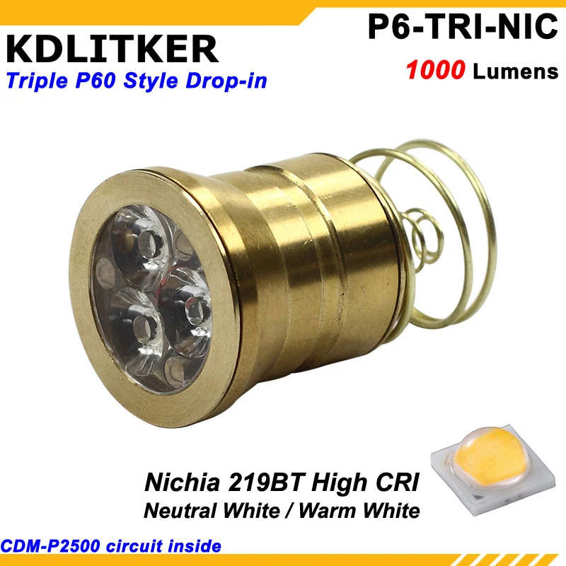 KDLITKER Triple Nichia 219BT 1000 Lumens High CRI LED Drop-in Module (Dia. 26.5mm)