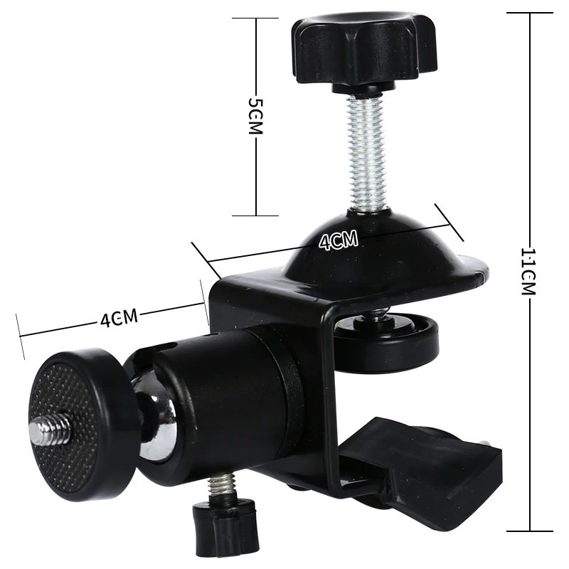 Slow Tripod Clip Clamp Mount Holder for Studio Camera with 360 Swivel Tripod Mini Ball Head Standard 1/4