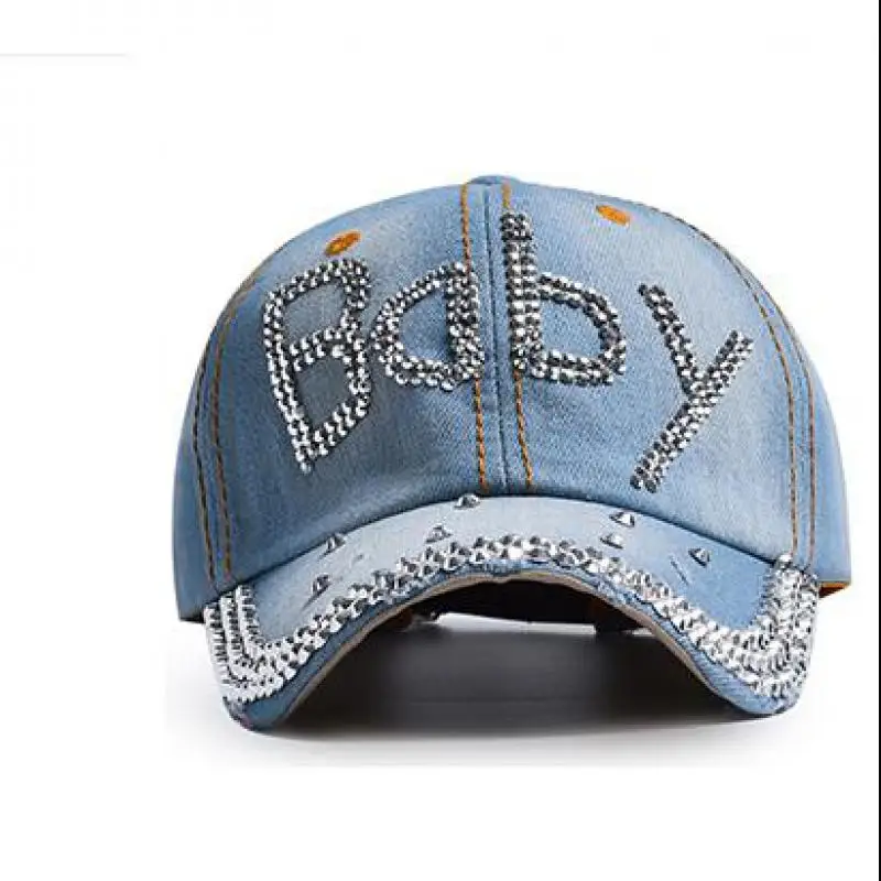 COKK Denim Cap Summer Autumn Cowboy Baseball Cap Rivet Letter Baby Ladies Hats Casual Sun Visor Outdoor Fashion Vintage Hip Hop