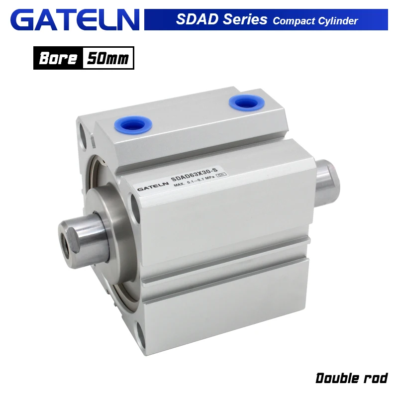 

SDAD series Double rod Compact Cylinder bore 50mm stroke 5~100mm SDAD50X20 SDAD50X20-B SDAD50X50-S SDAD50X80-S-B