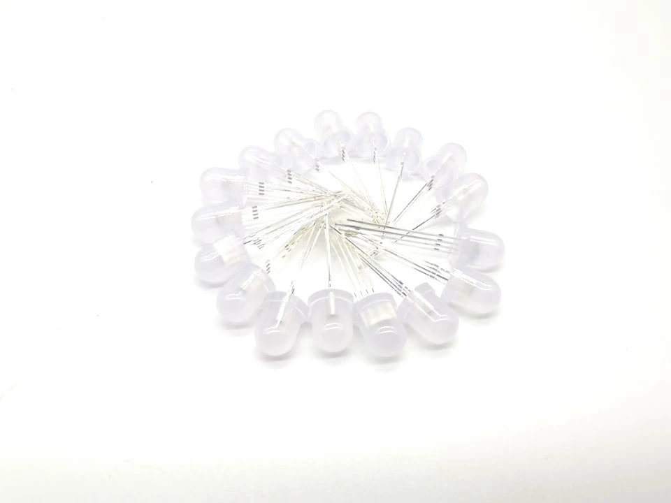 50pcs-1000pcs DC5V WS2812D F5 5mm F8 8mm Round RGB LED WS2812 chipset inside RGB Full color Frosted LED Chips