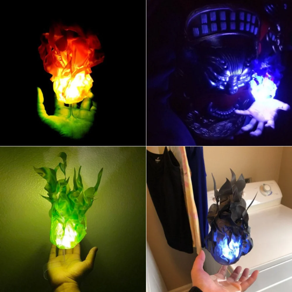 Halloween Floating Fireball Props Party Decoration Children\'s Toys Flame Cosplay Cartoon Anime Props Atmosphere Palm Light