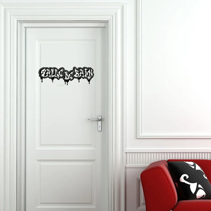 French  Graffiti Salle De Bain Door Sticker Decal Bathroom Shower Room Vinyl Home Decor