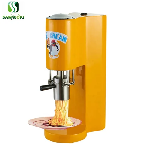 Italienische Eismaschine Mini Italien Nudelform Spaghetti Softeismaschine Nudeleis Pressmaschine mit 4-Form